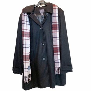 St. John's Bay Black Wool Blend Coat